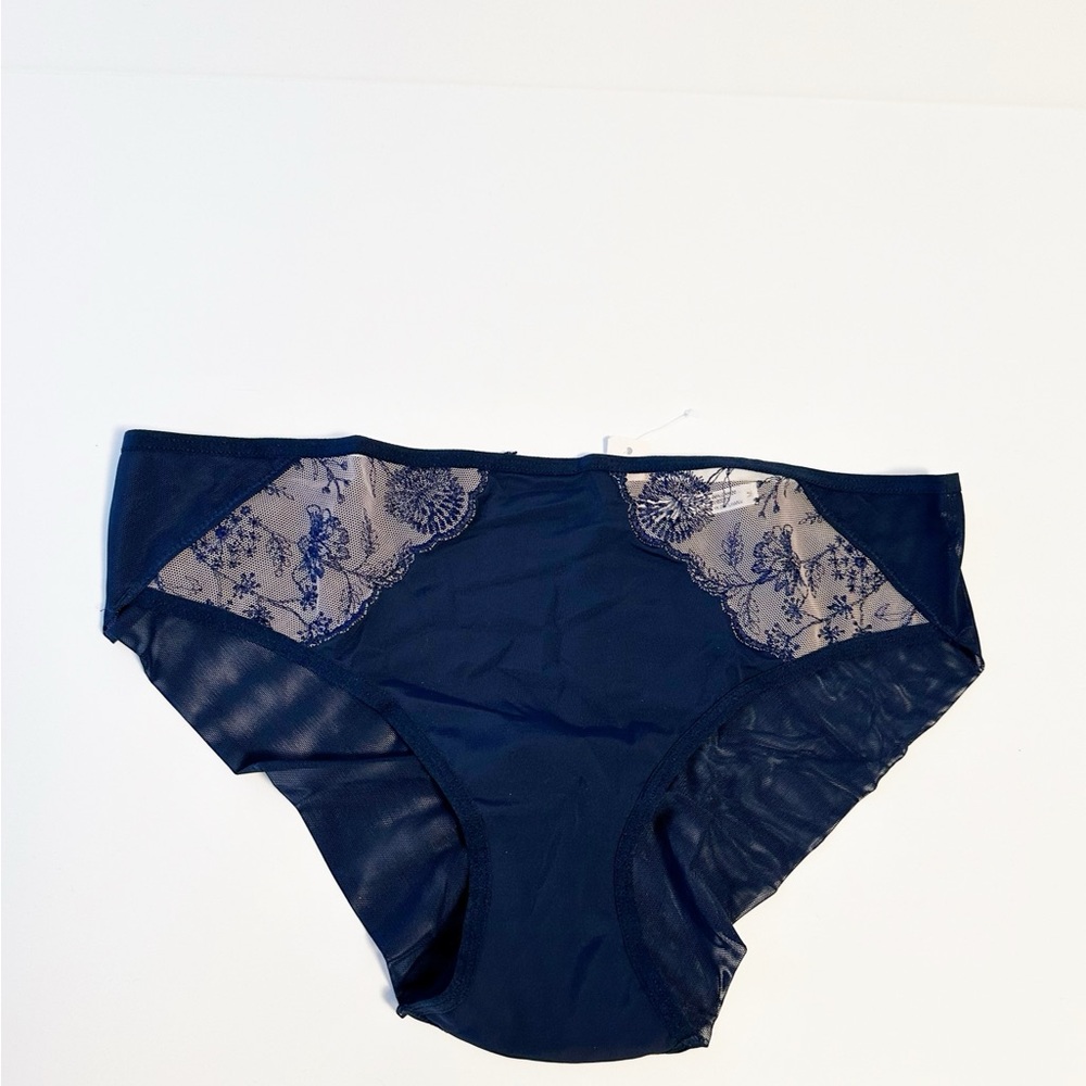 Soma Embroidered Cheeky Bikini in Nughtfall Navy M NWT